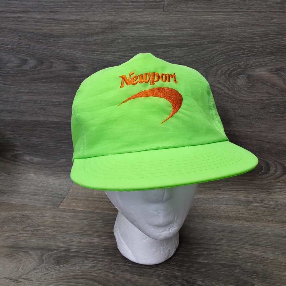 Vintage Newport Cigarettes Promotional Hat Mens One Size Neon Green Snapback 90s